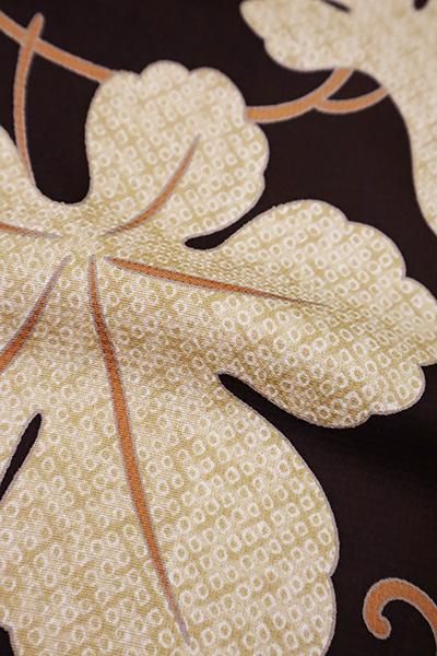 銀座【E-1223】羽織 黒鳶色 唐草文（反端付）（N） - 銀座きもの青木