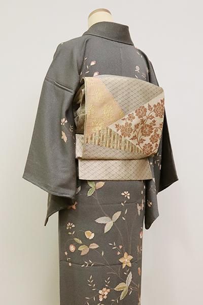 あおき【L-5020】西陣 河村織物製 佐賀錦 袋帯 入れ子菱に裂取り文様 