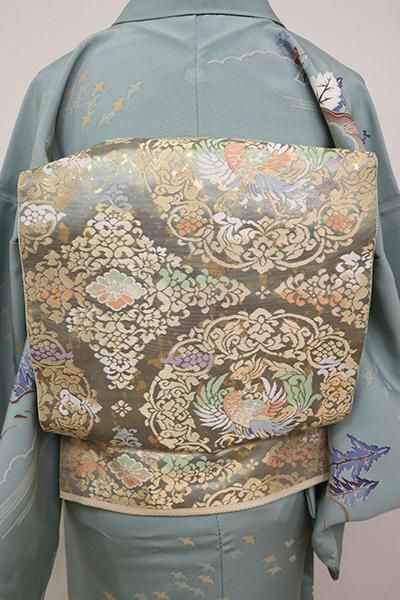 あおき【L-5045】西陣 服部織物製 こはく錦 袋帯 鳳凰華文（証紙付・落款入） - 銀座きもの青木｜長く大切に着続けて頂きたい上質な着物や帯  |ONLINE SHOP