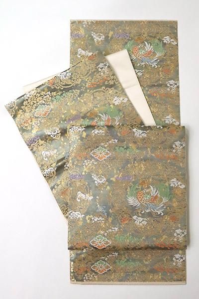 あおき【L-5045】西陣 服部織物製 こはく錦 袋帯 鳳凰華文（証紙付・落款入） - 銀座きもの青木｜長く大切に着続けて頂きたい上質な着物や帯  |ONLINE SHOP