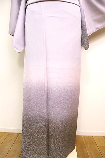 B-2559】 西陣 山口美術織物製 付下げ 藤色×薄鈍色 裾暈かし(反 B-2559】 西陣 山口美術織物製 付下げ 藤色×薄鈍色 裾暈かし(反