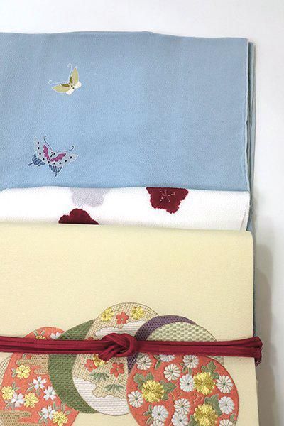 W-610】衿秀製 縮緬地 帯揚げ 輪出し絞り 梅 白色×赤銅色 - 銀座きもの