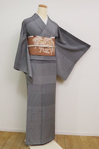 京都えり善 墨染めの小紋 着物 - 着物