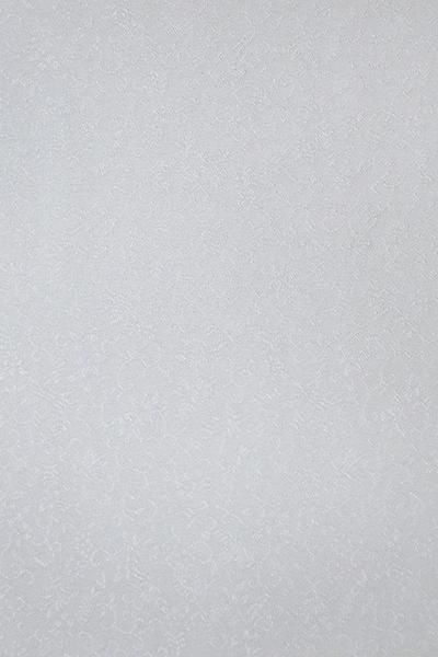 C-1891】（L）単衣 色無地 白鼠色 桐竹鳳凰の地紋（反端付）（N