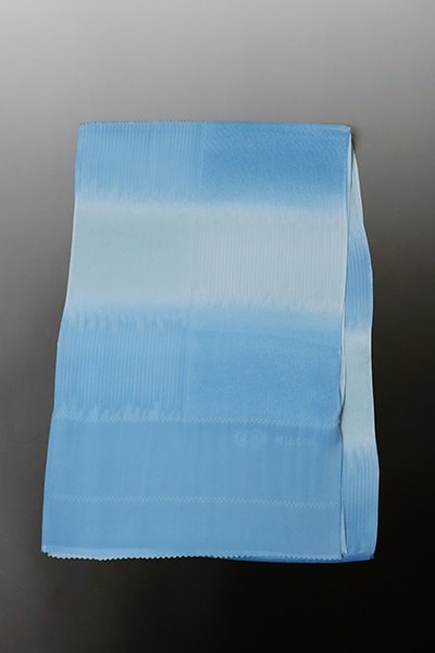 【G-1615】京都衿秀 夏 帯揚げ 二色段暈かし 露草色×白藍色