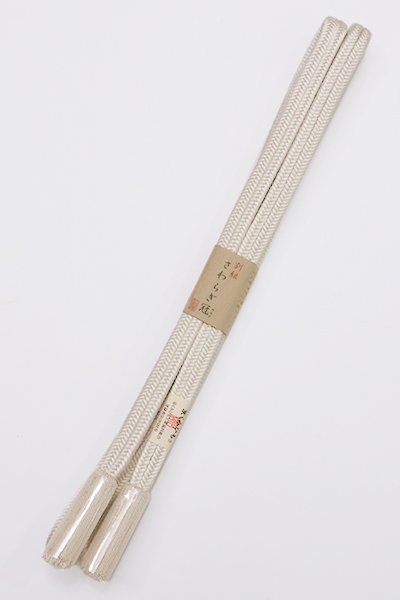 【S-760】京くみひも 正絹 帯締め 冠組 象牙色（新品）