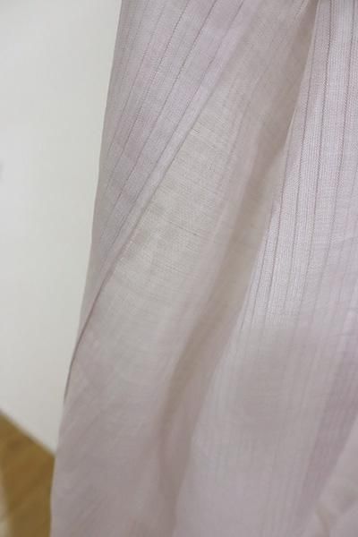 あおき【F-455】竪絽 小千谷縮 長襦袢 浅紫色 （半衿付・反端付