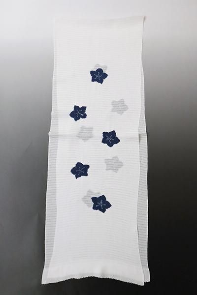 G-1729】京都衿秀 絽縮緬 帯揚げ 輪出し絞り 桔梗 濃藍色 - 銀座きもの