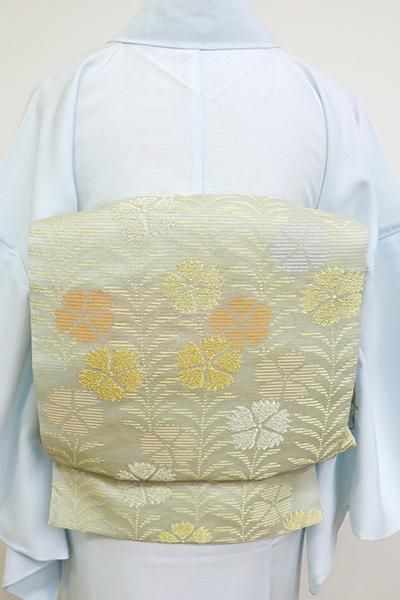 あおき【L-5165】絽 本袋帯 裏葉柳色 撫子文 - 銀座きもの青木|長く大切に着続けて頂きたい上質な着物や帯 |ONLINE SHOP