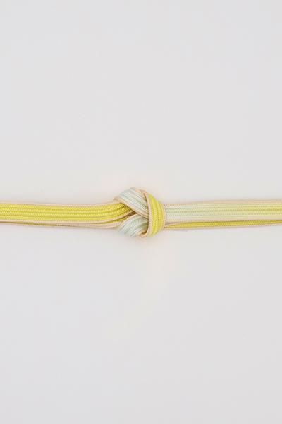 J-405】京都 衿秀製 帯締め 綾竹組 黄色系×水色系 二色暈かし J-405】京都 衿秀製 帯締め 綾竹組 黄色系×水色系 二色暈かし