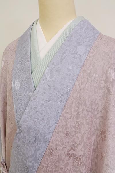 銀座【E-1279】紋紗 道中着 鴇鼠色×淡藤色 竪暈かし - 銀座きもの青木