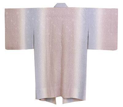 銀座【E-1279】紋紗 道中着 鴇鼠色×淡藤色 竪暈かし - 銀座きもの青木