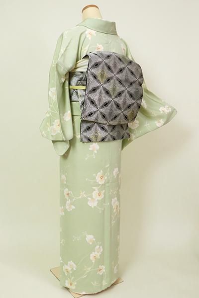 正絹　グリーン　金糸　菊紋　袋帯　青山みとも 正絹 グリーン 金糸 菊紋 袋帯 青山みとも 着物・浴衣