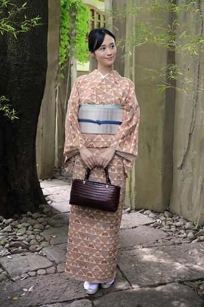 エバニュー 《紬》シックでお洒落な辻が花染め小紋着物