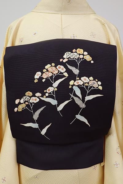 商品はお値下げ可能 名古屋帯 作家物 塩瀬 桜の花に雀 手描き 乙女色 O