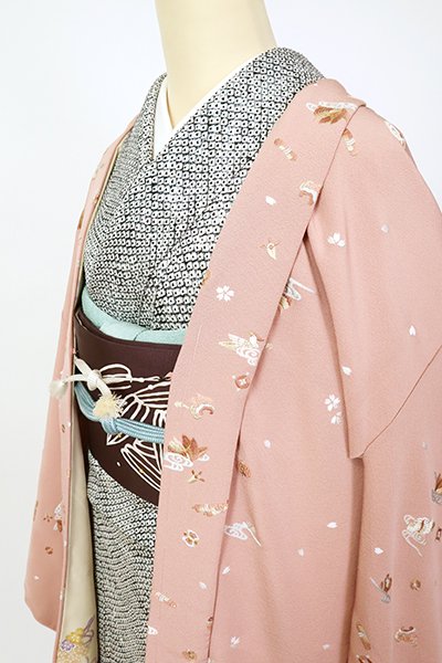 付下げ着物・袋帯 2点セット 刺繍 桜 kimono A-1359-