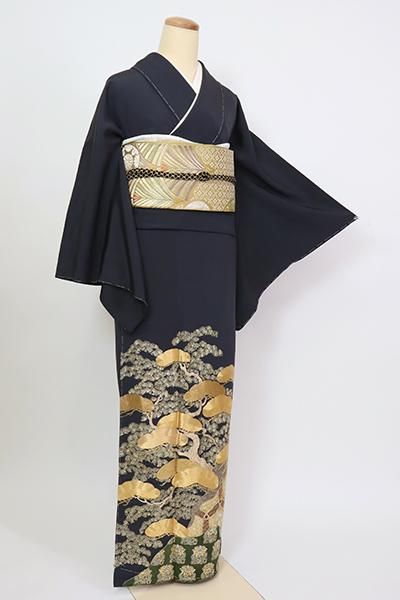 黒留袖 宝尽くし 松竹梅 銀駒刺繍 銀彩 K-3474 - 着物