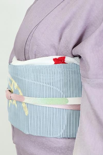 R-651】衿秀製 絽縮緬 帯揚げ 輪出し絞り 桔梗 白色×赤色 - 銀座きもの