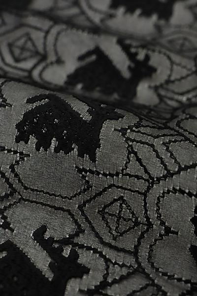 銀座【E-1401】薄物 道行コート 黒色 有栖川文 - 銀座きもの青木