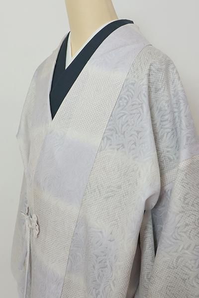 銀座【E-1409】紋紗 道中着 淡藤色 市松暈かし - 銀座きもの青木