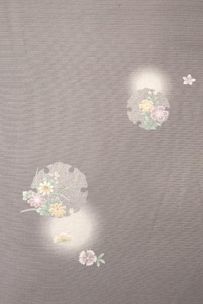 銀座【D-2805】絽 小紋 煤色 蛍暈かしに雪輪文 - 銀座きもの青木