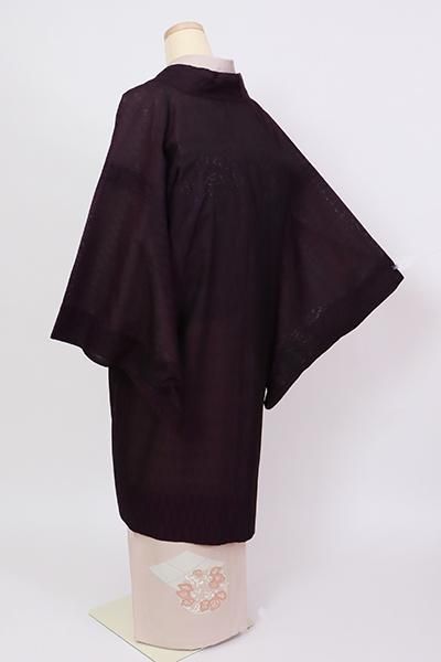 銀座【D-2880】（S）紋紗 小紋 紫黒色 狢菊文 - 銀座きもの青木