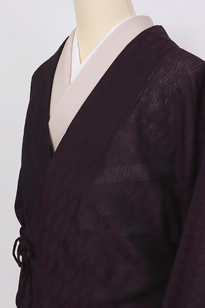 あおき【B-3762】紋紗 訪問着 紺色 水辺に菱の図（落款入