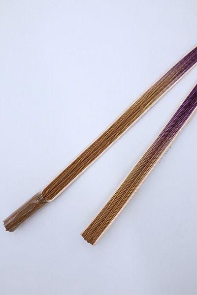 J-406】京都衿秀 帯締め 綾竹組 茶色系×紫色系 二色暈かし J-406】京都衿秀 帯締め 綾竹組 茶色系×紫色系 二色暈かし