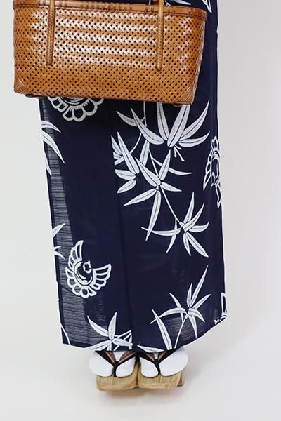 ズンダ✺美品 綿絽 雀 浴衣 着物 A3053 kimono-dearjapan_10001496
