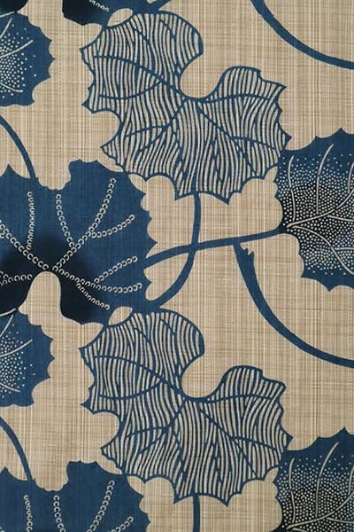 銀座【D-2872】（L・広め）竺仙製 木綿地 浴衣 蕗の図（京都大丸扱い