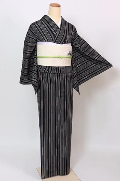 【新品未使用】単衣 段替わり格子 紬 訪問着 秋の単衣を準備しませんか？正絹美品単衣紬