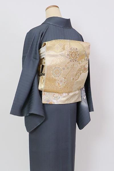 お歳暮 のし 銀座【L-5864】西陣 服部織物製 道長取りに華文や和 金色 袋帯 着物・浴衣