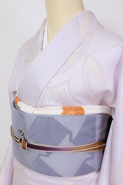 銀座【K-7879】切りビロード 刺繍 名古屋帯 淡藤色 吹奏楽器の図 - 銀座きもの青木｜長く大切に着続けて頂きたい上質な着物や帯 |ONLINE  SHOP