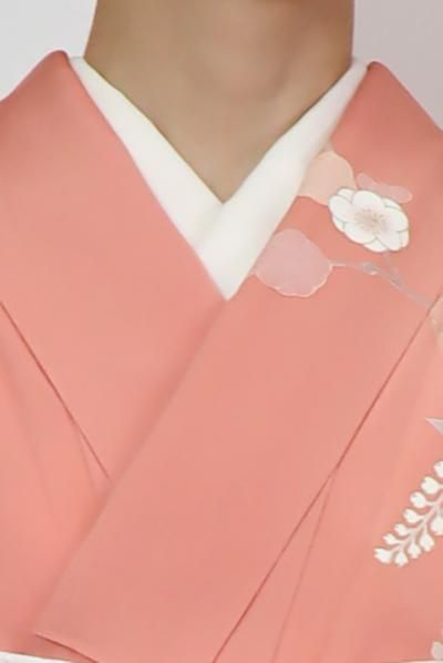 銀座【B-3037】繍一ッ紋 訪問着 淡い甚三紅色 雪輪に四季花 銀座【B-3037】繍一ッ紋 訪問着 淡い甚三紅色 雪輪に四季花
