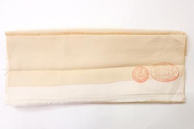 銀座【B-3049】（S）付下げ 薄香色 雪輪芝に雪輪文（反端付