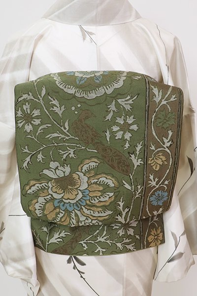 特選 洒落本袋帯 抽象花文 薄茶レディース - 着物・浴衣