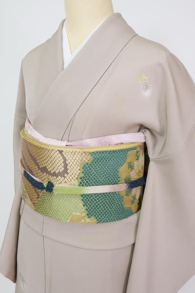 付け下げ 型染め 風景 松竹梅 鳥 花 枝垂れ 波 紋なし 着物 063a