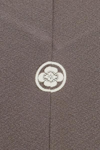 銀座【C-2212】（S）染一ッ紋 縮緬地 色無地 源氏鼠色（反端付