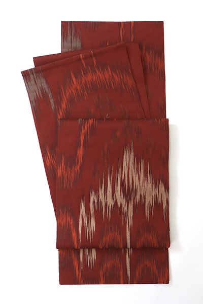 銀座【L-6042】西陣 三風魯製 本袋帯 赤銅色 太子間道（落款入