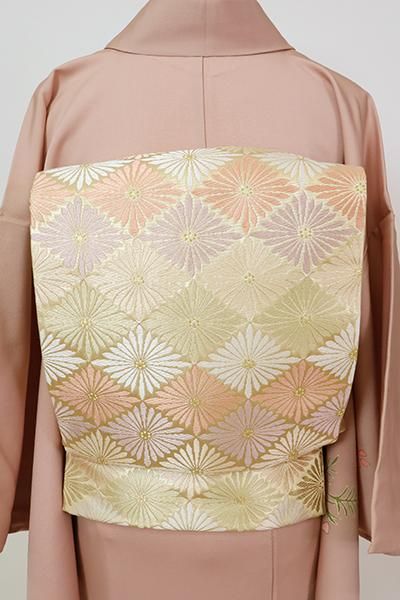 ◇きものマーチ◇菊菱 七宝文 金糸 桜 六通 袋帯 フォーマル◇美品