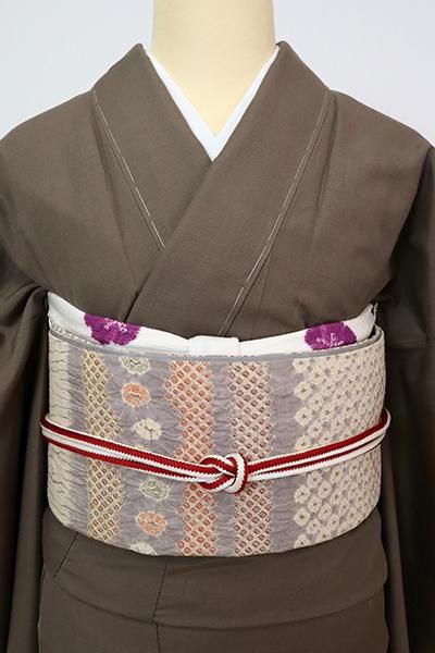 未着用　青柳謹製　横縞　銀通し　絞り　袋帯　着物　102a p 未着用青柳謹製横縞銀通し絞り袋帯着物102a p