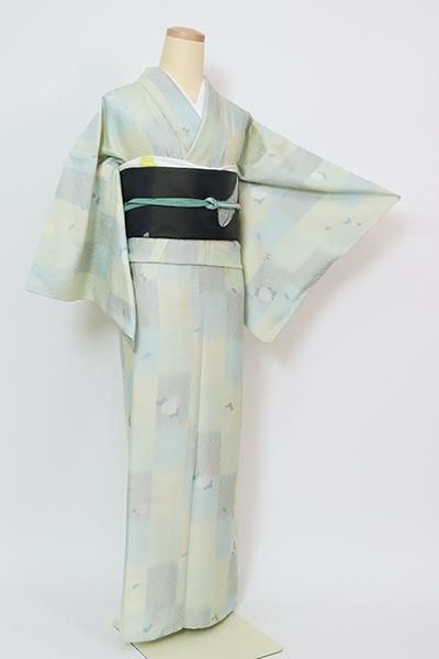 福寿草 市松綾織 絣 紬 小紋 紬 - 銀座きもの青木｜長く大切に着続けて