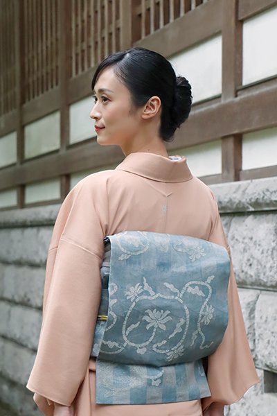 銀座【帯4292】西陣 桝屋高尾製 紋紗 袋帯