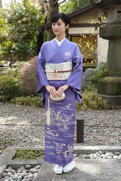 撫松庵 浴衣 単衣着物 紺地に芍薬 カルピスウォーターCM セオアルファ