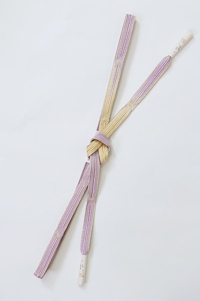 【G-1971】京都衿秀 帯締め 高麗組 暈かし 浅紫色×蜂蜜色