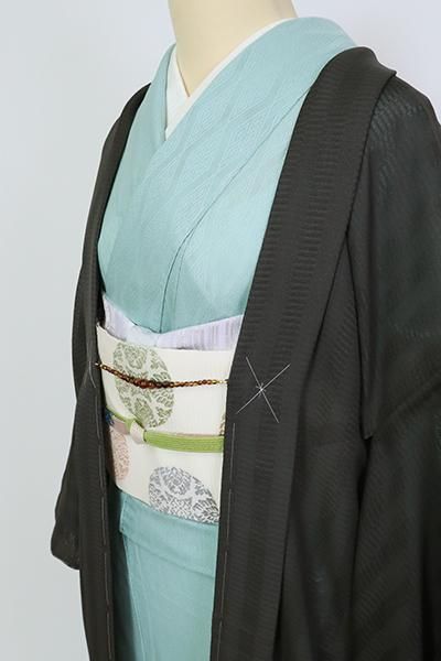 銀座【E-1584】紋紗 絵羽 羽織 海松茶色 植物の図 - 銀座きもの 銀座【E-1584】紋紗 絵羽 羽織 海松茶色 植物の図 - 銀座きもの
