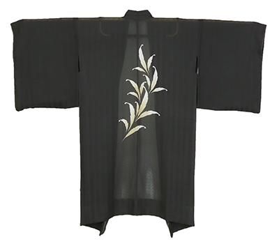 銀座【E-1584】紋紗 絵羽 羽織 海松茶色 植物の図 - 銀座きもの