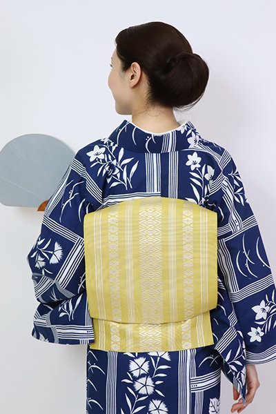 銀座【K-8281】博多織 紗献上 名古屋帯 芥子色（短尺）