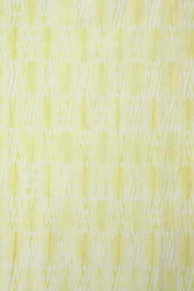 銀座【D-3058】（細め）紺仁製 越後 片貝絞り 木綿地 浴衣 淡黄色 抽象 