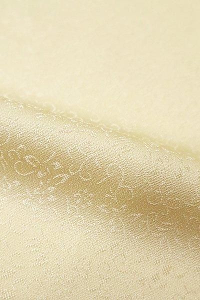 銀座【C-1887-3】単衣 色無地 卵色 桐竹鳳凰の地紋（反端付）（N